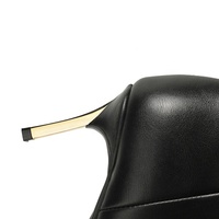 Bottes hautes à talon aiguille noires pour femme Moncheer, élégantes, à bout pointu, avec talon doré, à fermeture éclair, pour l'hiver, qui rehaussent la silhouette
