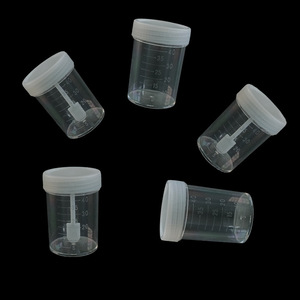 Vaso de muestra desechable de plástico Kangxin de 40 ml con tapa de rosca transparente para la recolección de orina, heces y esputo. - Product Image 2