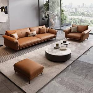 Customized Whole <strong>House</strong> <strong>Furniture</strong> Minimalism Sectional Sofa Living Room <strong>Furniture</strong> 3 4 Seat Luxury Leather Italian Sofa - Product Image 3
