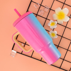 Món quà phổ biến uống ly giảm giá cầu vồng sơn cách điện Tumbler 40oz thép không gỉ cách điện chai nước với xử lý - Product Image 6