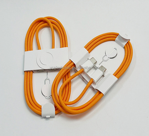 Nouveau câble de charge rapide et de données <span class=keywords><strong>USB</strong></span>-C vers <span class=keywords><strong>USB</strong></span>-C en nylon tressé orange de 90 cm (3FT) 60W PD avec conducteur en cuivre pur pour <span class=keywords><strong>iPhone</strong></span> 17/14/15/16 Pro Max - Product Image 1
