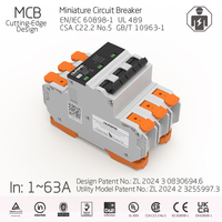 Disjoncteur miniature (MCB) 3P 54mm en cuivre, design industriel de pointe, câblage rapide, conforme aux normes UL489, CSAC22.2No5, IEC EN60898-1, unique
