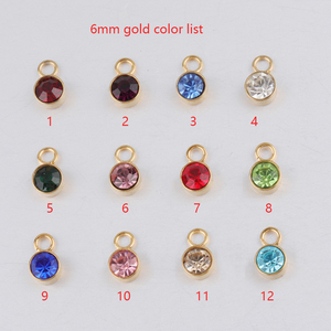 Original <span class=keywords><strong>personalidad</strong></span> espejo pulido Acero inoxidable múltiples colores piedra natal 12 Zodiaco forma redonda colgante collares - Product Image 3