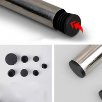 Kit d'assortiment d'embouts de tubes en plastique ronds noirs, embout de poteau de tube pour tube en métal et glissement de protection de meubles