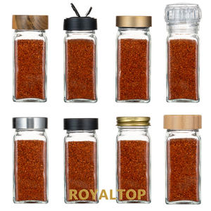 ขวดแก้วทรงเหลี่ยมขนาด 120 มล. 180 มล. 240 มล. สำหรับบรรจุเครื่องเทศพร้อมฝาปิด สำหรับเกลือ พริกไทย พริก กระเทียม ผงยี่หร่า - Product Image 3