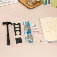 Kit de décoration artistique DIY String Art avec fil à enrouler sur clous, planche en bois, pour projets artistiques faits main pour adultes et enfants