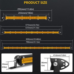 Barra de Luz LED Delgada de 10, 20, 30 Pulgadas, 78W, 156W, 234W, para Carretera 4x4, 12V, 24V, Combinación Amarilla de Luz Puntual/Amplia, Lámpara de Trabajo para Conducción Todoterreno para <span class=keywords><strong>Lada</strong></span> <span class=keywords><strong>Niva</strong></span> - Product Image 4