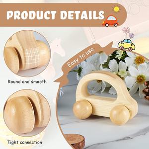 Caoxian Huashen 2 Stuks Houten Auto 'S Montessori Verpleging Play Gym Onafgewerkt Hout Auto 'S Houten Auto 'S Voor Peuters - Product Image 3
