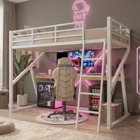 Lit superposé inclinable moderne et durable avec bureau, mobilier scolaire, lit mezzanine pour chambre d'hôtel, vente en gros du fabricant