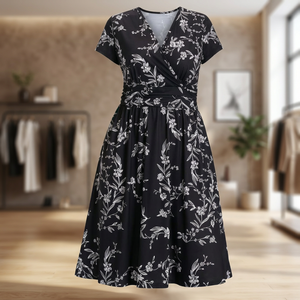 <b>Pink</b> Puff Sleeve Square Neck <b>Lace</b> Casual Sweet A-Line Midi Dress Women Ruffle Trim Short Sleeve Summer Wholesale - Product Image 4