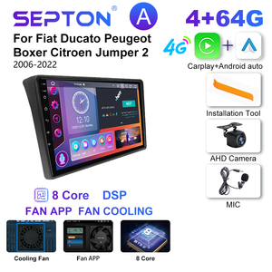 Lecteur DVD Voiture Android 4G 64G Carplay Auto Radio Stéréo de Navigation GPS pour Fiat Ducato Peugeot <span class=keywords><strong>Boxer</strong></span> Citroën Jumper 2 2006-2022 - Product Image 2