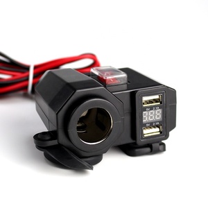 Xe Máy đa chức năng Phụ kiện điện thoại di động USB sạc không thấm nước Thuốc lá nhẹ hơn với điện áp hiển thị - Product Image 1