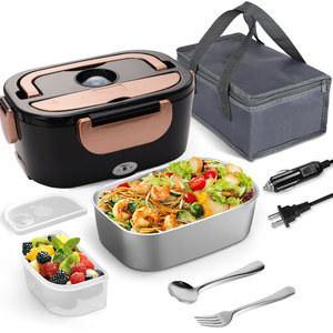 Chauffe-plat portable 12v/24v/110v, boîte à lunch électrique avec emballages/logo/couleur personnalisés - Product Image 1