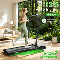 Tapis de marche pliable avec inclinaison automatique à 9 niveaux (12 %) et moteur silencieux de 2,5 CV, application Bluetooth, OEM ODM, directement de l'usine chinoise