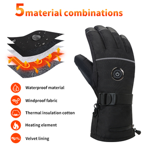 Guantes calefactores eléctricos para invierno, guantes calefactables para esquí, para acampar, pescar, cazar, motocicleta, impermeable, dedo dividido - Product Image 2