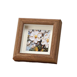 Handmade Fashionable Lightweight Mini <b>Picture</b> <b>Frame</b> Set Creative Rustic Wood Photo Stand <b>Square</b> Gravure Printed Box Home Decor - Product Image 1