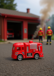 Camión de bomberos rojo de juguete para niños, modelo de vehículo de emergencia, set de juego de 26 cm con diseño de carbón activado - Product Image 2