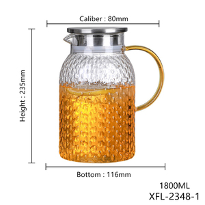 Hxglass haute borosilicate verre bouilloire à eau chaude 1800ml grand clair ambre Smoot lait jus cruche Camping bouilloire Teekanne <span class=keywords><strong>Glas</strong></span> - Product Image 6