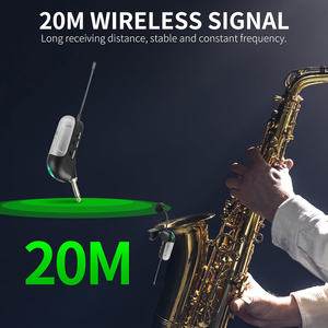 XTUGA KX821 Système de Microphone Sans Fil pour Saxophone, Cardioïde Anti-Bruit Léger à Clipser pour Guitare Saxophone Trompette - Product Image 2
