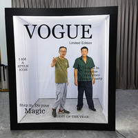 Cabine Photo Magazine Haut de Gamme pour Mariage avec Boîte Magazine Photobooth Extérieur Personnalisable Couverture Vogue PVC