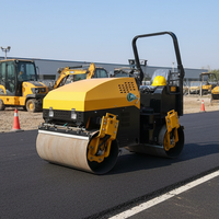 Compacteur vibrant à tambour unique diesel de 1 à 3 tonnes avec roues en acier, mini-compacteur vibrant autoporté pour routes