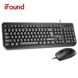 iFound F8106 Wired <b>Keyboard</b> Mouse Combo 104 Keys <b>USB</b> English Office Set - Product Image 5