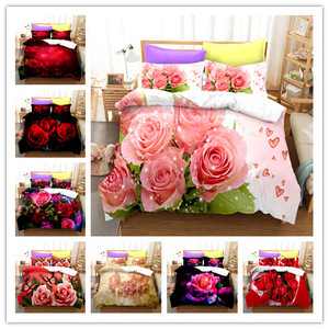 Wholesale <strong>Queen</strong> King Size Printed 100% Polyester Microfiber 3pcs 4pcs Bedsheet Duvet Cover <strong>Bedding</strong> Sets - Product Image 6