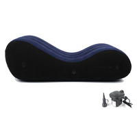 Canapé gonflable bleu en forme de S pour positions amoureuses, mobilier pour femmes, couples, cosplay, BDSM, utilisation en chambre à coucher