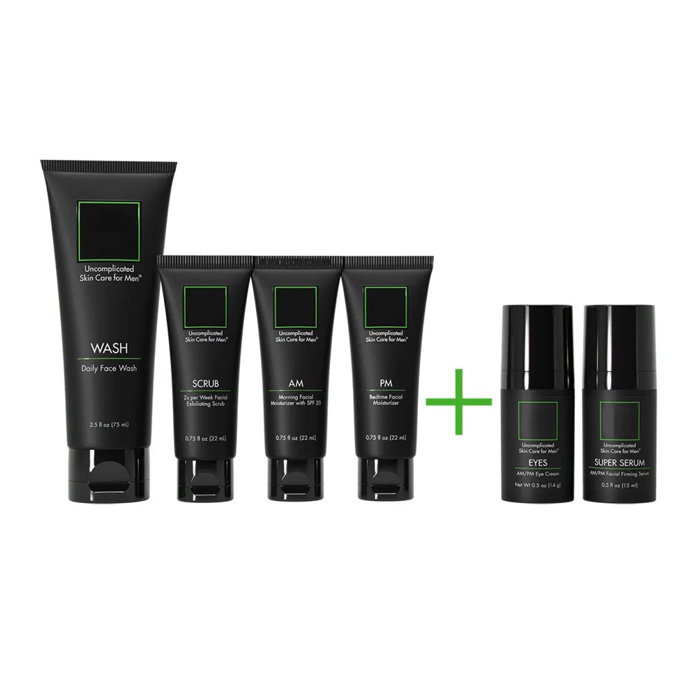 Oem Private Label Luxury Natural Vegan Organic Facial Sunscreen Eye Cream Serum Face Wash Men Skin Care Product Kit Set For Gift