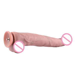 Dildo en silicone double densité extra large Hismith 17,08 pouces avec structure osseuse, système KlicLok insérable de 13,54 pouces, produits intimes - Product Image 4