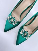 Accessoire de mariage de luxe fait à la main DIY talons de chaussures en cristal amovibles Clips de strass en diamant chaussures supérieures décoration boucle Clip