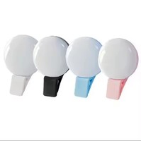 Mini Lumière Annulaire LED Rechargeable pour Selfie avec Flash pour Photographie de Téléphone Portable