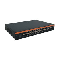 TiNCAM Unmanaged 24 Gigabit PoE Ports PoE Switch 2 1000Mbps UPLINK 2 SFP Fiber IEEE802.3 AF/AT 300W 56Gbps Kapasitas