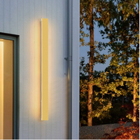 Applique murale d'extérieur étanche IP65 à LED, minimaliste, bande dorée, éclairage décoratif pour Villa, cour, AC85-265V