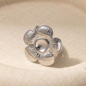 Anillos de Acero Inoxidable con Diseño de Girasol Dorado Estilo Europeo JZ182 - Product Image 6