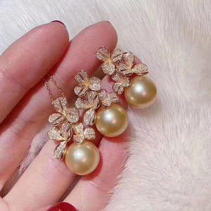 ชุดอุปกรณ์ทำเครื่องประดับมุกเงินแท้ S925 พร้อมฐานเปล่าสำหรับจี้มุกคู่ ดีไซน์ทันสมัย ประดับคริสตัล รุ่น 9246 - Product Image 2