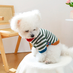 PETCIRCLE Pet Circle - Pet <b>Clothes</b>, Dog and <b>Cat</b> Apparel, Colorful Retro Striped Sweaters - Product Image 2