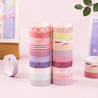 Lot de 20 rouleaux de ruban adhésif washi 2M couleur macaron, pastel uni, décoratif, simple face, essentiel pour la rentrée scolaire et les loisirs créatifs DIY