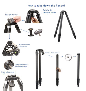 Bol à bille universel 75mm 2m <span class=keywords><strong>Macro</strong></span> 4 Sections Caméras Trépied Professionnel <span class=keywords><strong>pour</strong></span> la photographie en plein air - Product Image 3