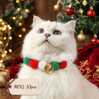 Collier de Noël pour animaux de compagnie, best-seller, avec élastique et boules moelleuses, article décoratif mignon pour animaux.