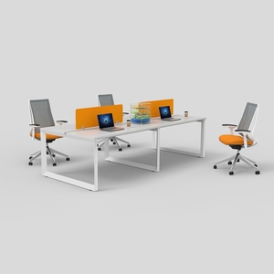 Nội Thất Văn Phòng Kim Loại Tam Giác Ống Bảng Chân Cho 4 Người Trạm Làm Việc - Product Image 1