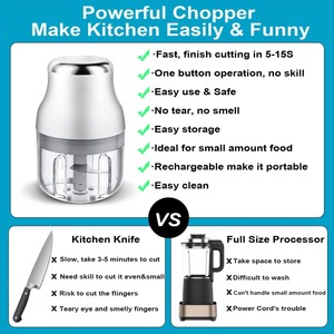Electric Garlic Chopper Meat Grinder Mini Vegetable Chopper Garlic Crusher Blenders for <b>Kitchen</b> Grinders Food Processor Mixer - Product Image 6
