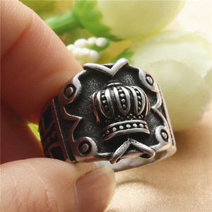 yunnique Crown <b>Ring</b> Men's Retro Silver Stainless Steel Punk Style Gift Jewelry - Product Image 4