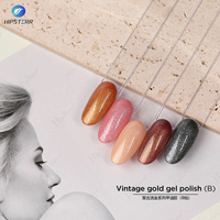 Vernis à ongles en gel UV LED coloré en gros, marque privée, semi-permanent, à faire tremper, gel vintage doré