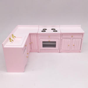 Évier en <span class=keywords><strong>bois</strong></span> pour maison de poupée, meuble miniature pour maison de poupée, banc de cuisine miniature, cuisinière - Product Image 6