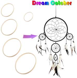 Fabrication artisanale DIY, <span class=keywords><strong>cercle</strong></span> rond naturel <span class=keywords><strong>en</strong></span> bambou, cerceau pour <span class=keywords><strong>attrape</strong></span>-rêves et anneau <span class=keywords><strong>en</strong></span> <span class=keywords><strong>bois</strong></span> pour macramé, pour mobile de bébé, <span class=keywords><strong>attrape</strong></span>-rêves - Product Image 4