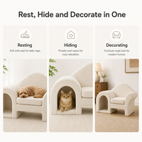 Canapé-lit moderne minimaliste en forme de maison, confortable et rembourré, pour chiens, intérieur/extérieur, meubles de salon