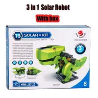 Kit de jouets robots solaires 3 en 1, jeux de construction, dinosaure, tyrannosaure rex, scarabée, apprentissage scientifique, jouets d'expérimentation éducatifs pour enfants