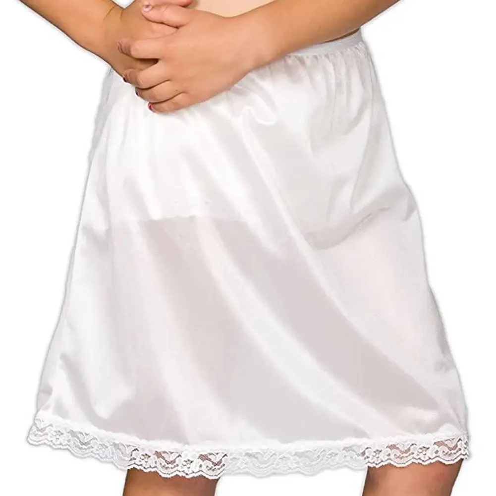 Big Girls White Nylon Half Slip