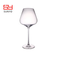 Verre à vin rouge personnalisé avec logo gravé, en cristal transparent, à long pied, pour mariage, anniversaire, cadeau, style football, effet fumé